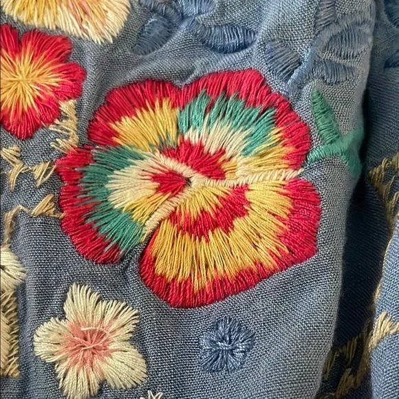 Savanna Jane Blue Embroidery Top - Picture 7 of 7